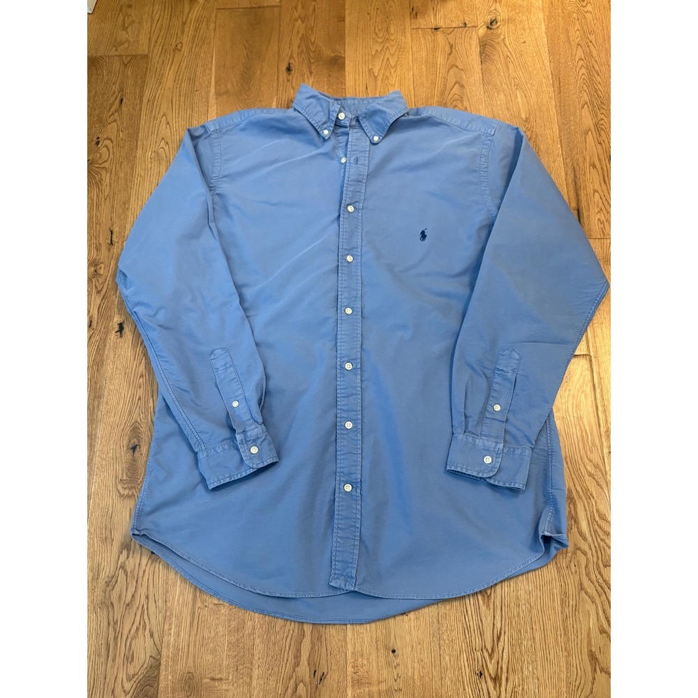 Polo Ralph Lauren Large Tall Blue Classic Fit Oxford Button Down Shirt OCBD